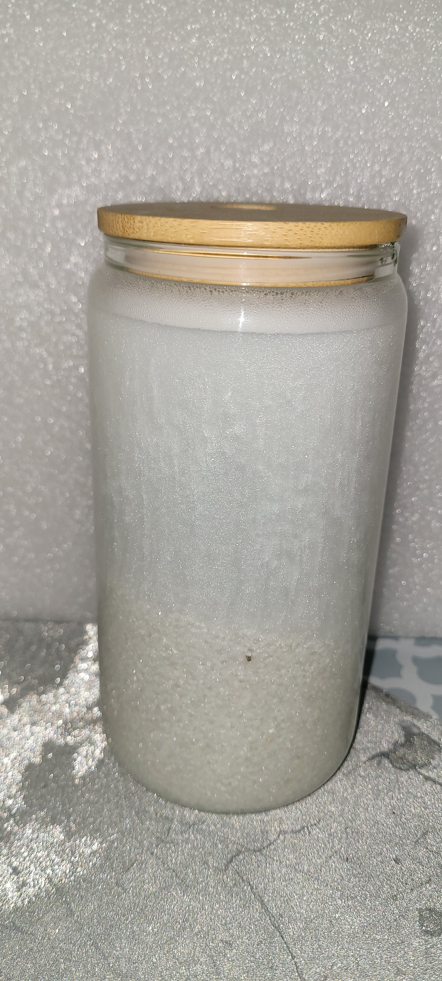 Pre-made 16oz glass snowglobes with sand