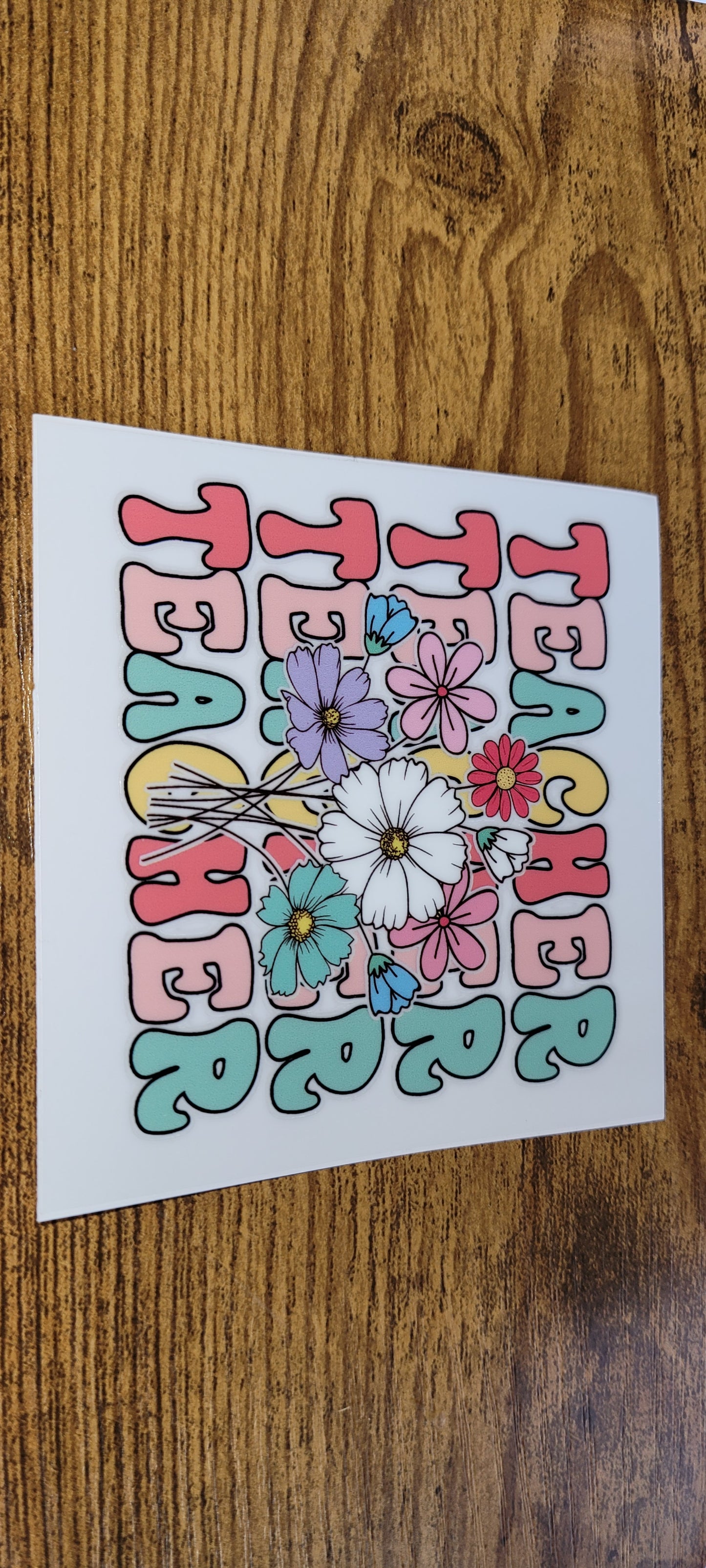 Teacher decals size is 3.15in by 3.15