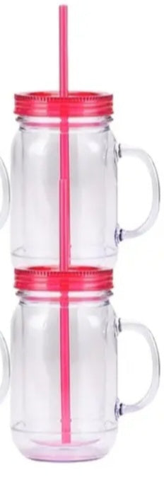 22oz plastic Mason jar snowglobes