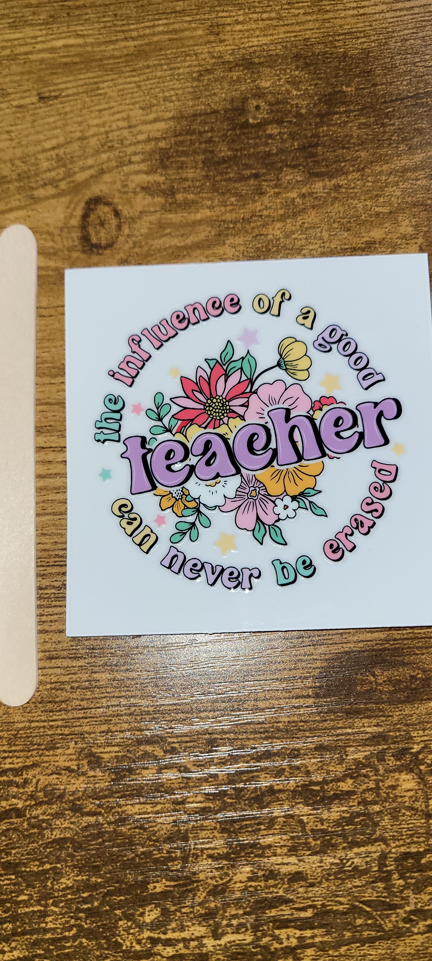 Teacher decals size is 3.15in by 3.15