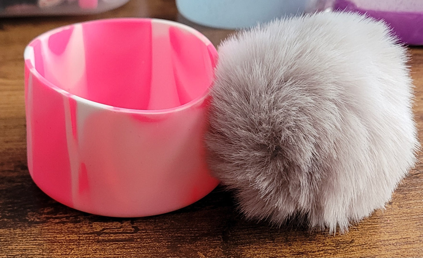 Silicone bottoms with pom poms for cups