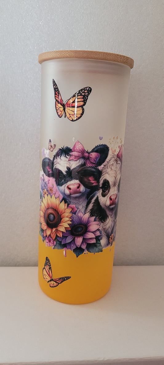 25oz glass cup w/bamboo lid