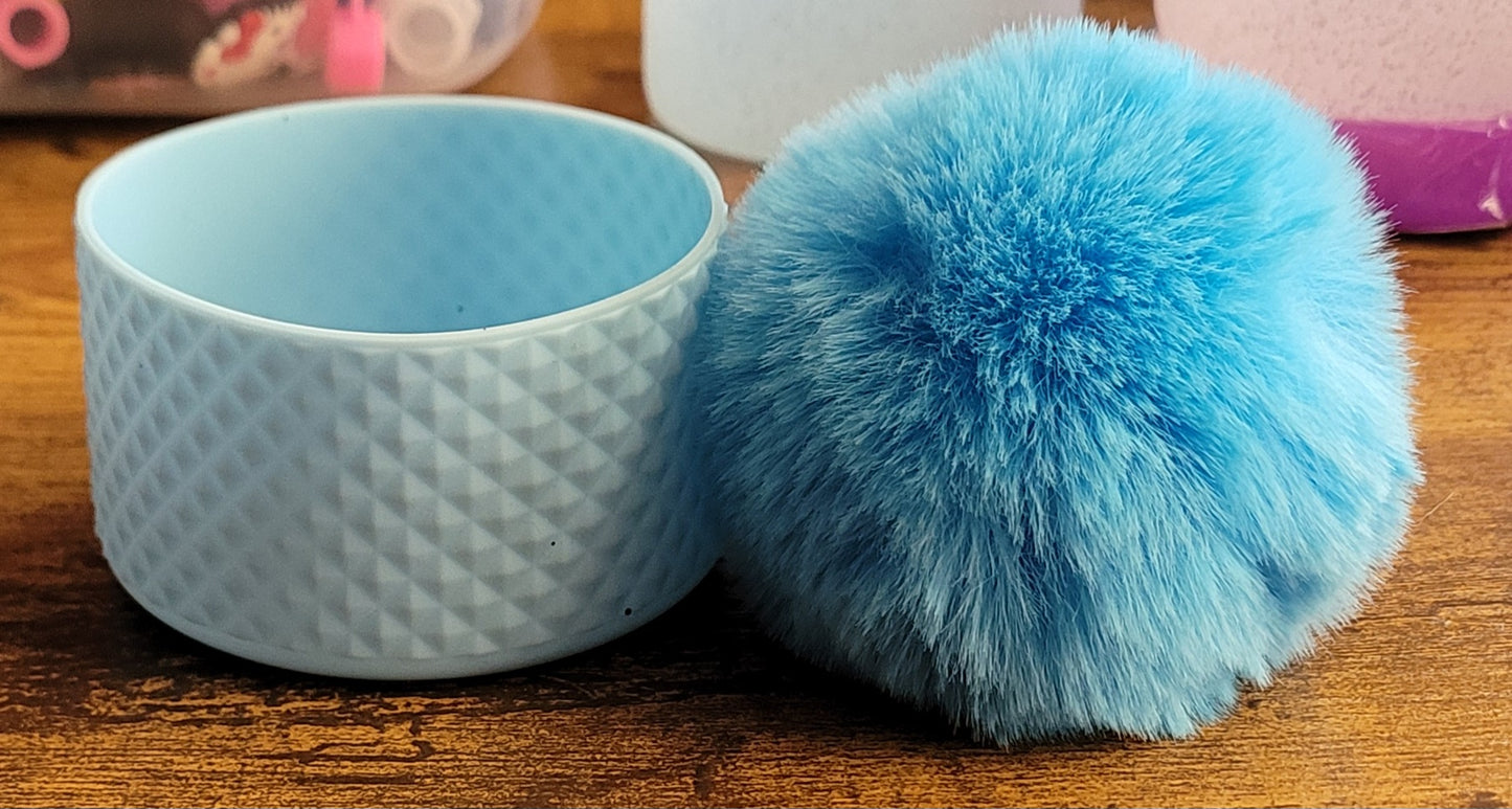 Silicone bottoms with pom poms for cups