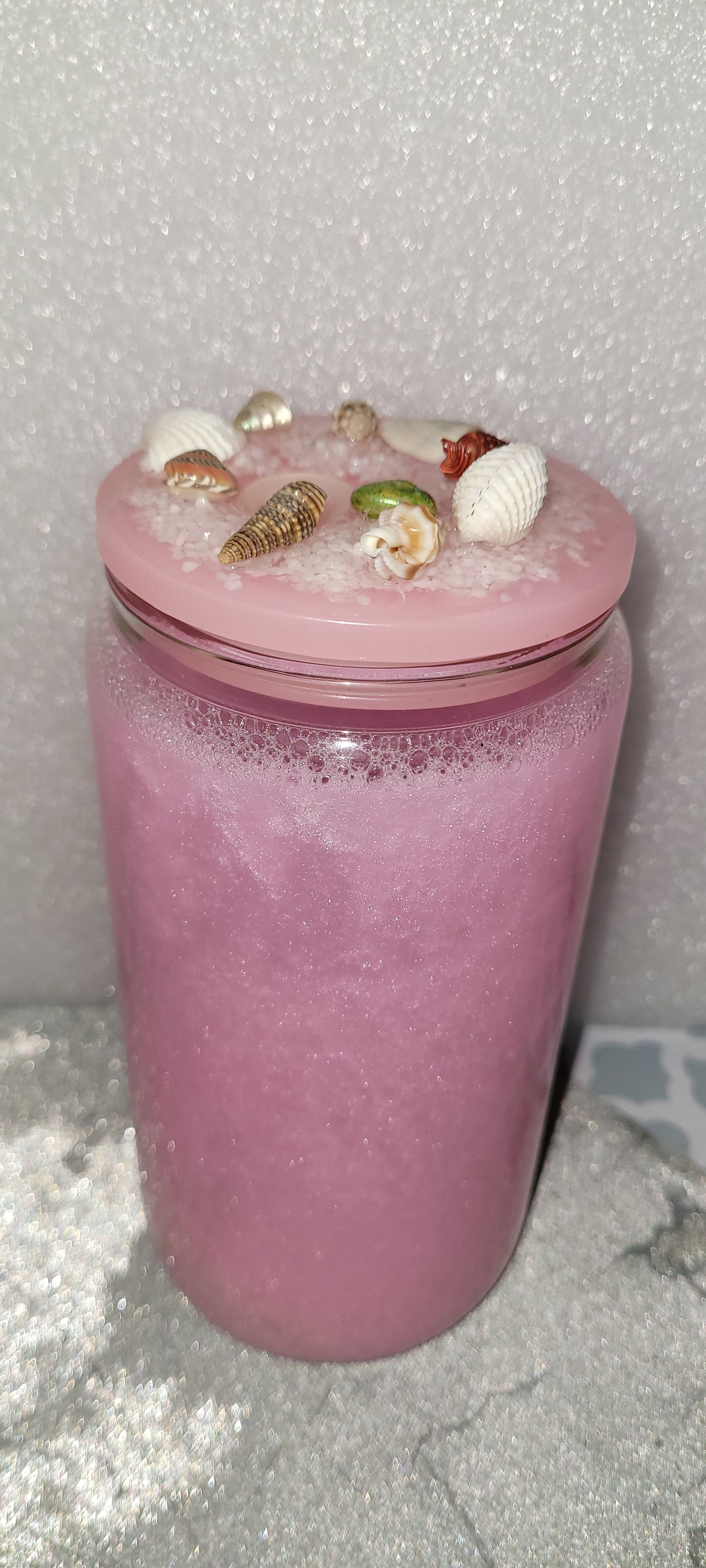 Pre-made 16oz glass snowglobes with sand