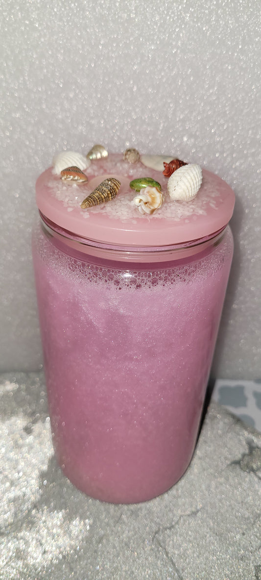 Pre-made 16oz glass snowglobes with sand