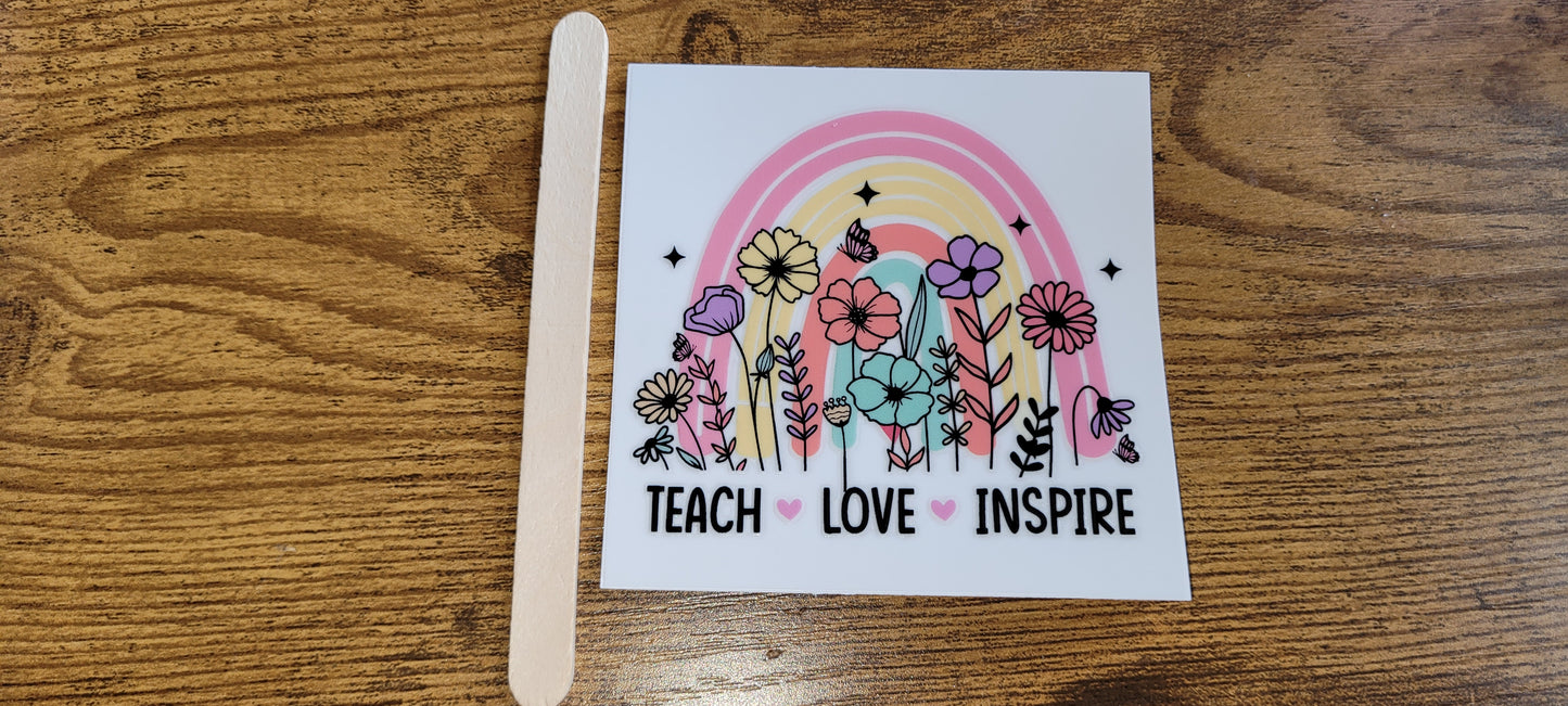 Teacher decals size is 3.15in by 3.15