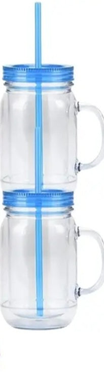 22oz plastic Mason jar snowglobes