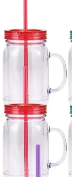 22oz plastic Mason jar snowglobes