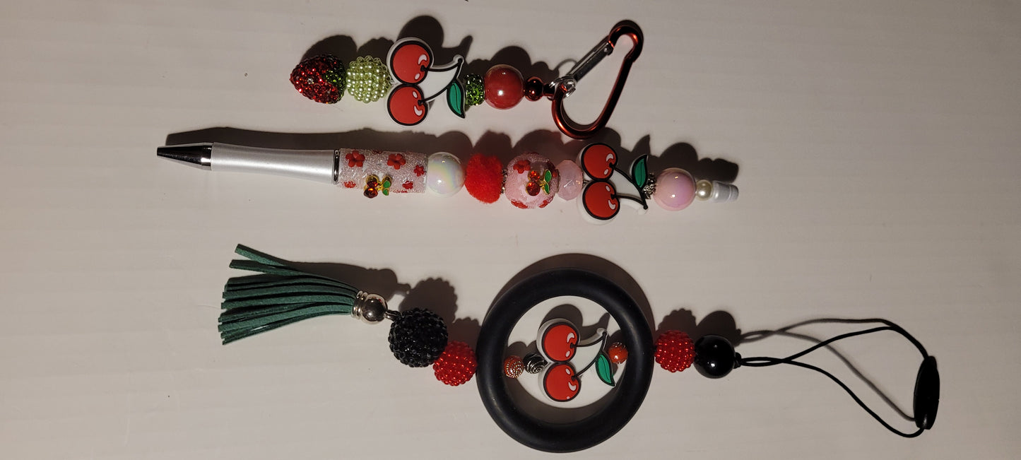 Pen keychain car charm keychain wristlet bundles