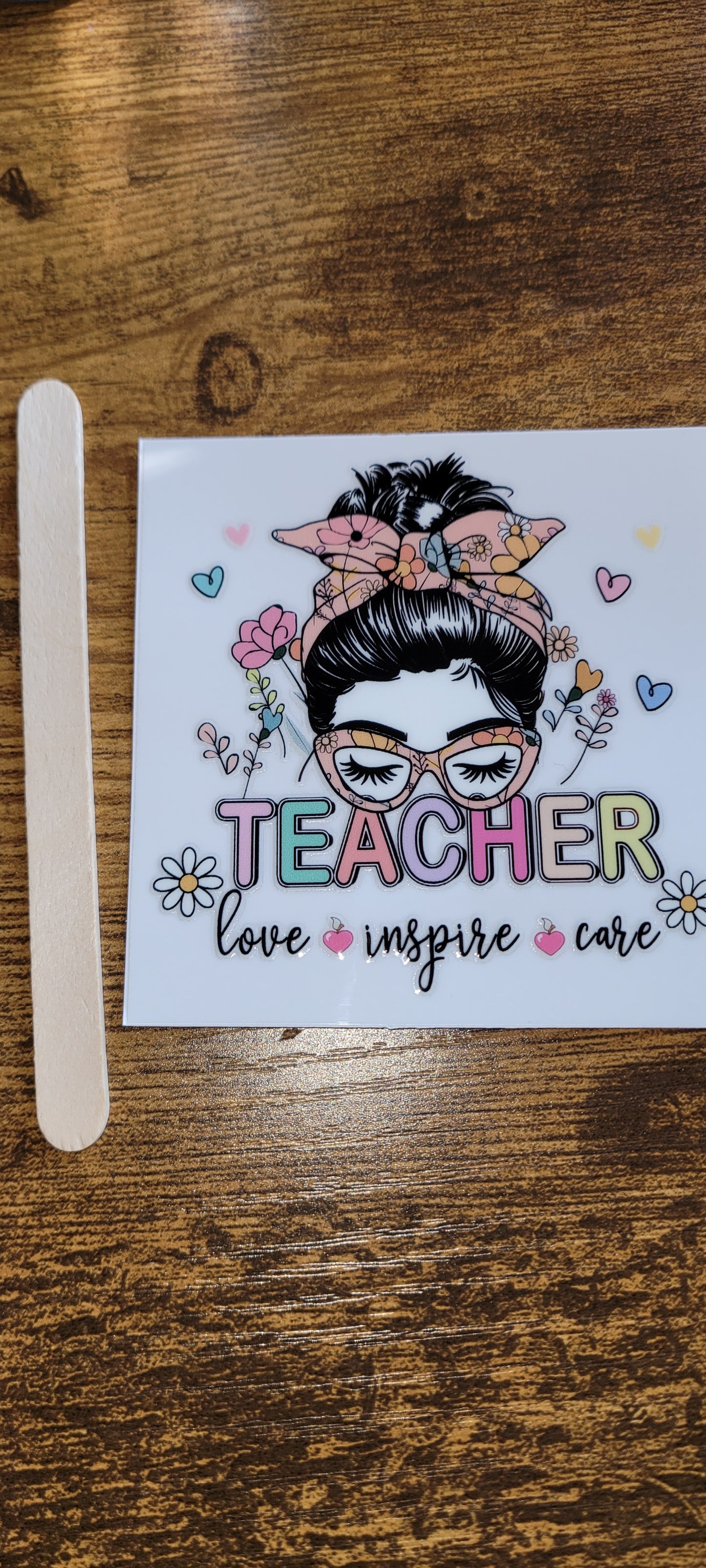 Teacher decals size is 3.15in by 3.15